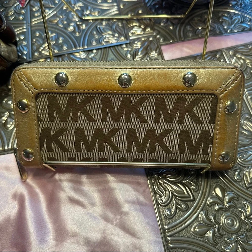 🌹VINTAGE Michael Kors • Brown Logo Large Hobo Bag Wallet Bundle